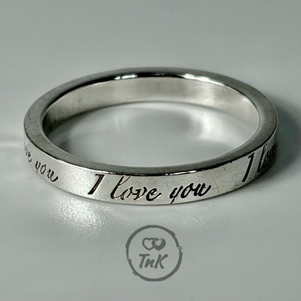 Tiffany Retired Notes "I Love You" Ring - Sterling Silver - Size 6.75 - Picture 12 of 16